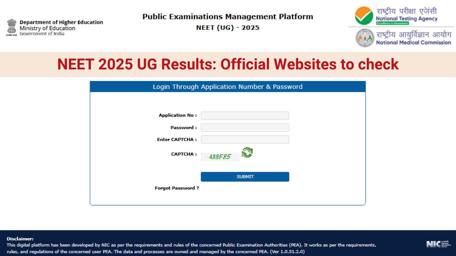 NTA Release NEET Scorecard, Final Answer Key, Merit list at neet.nta.nic.in